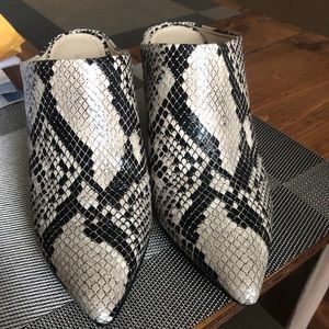 Snakeskin Mules